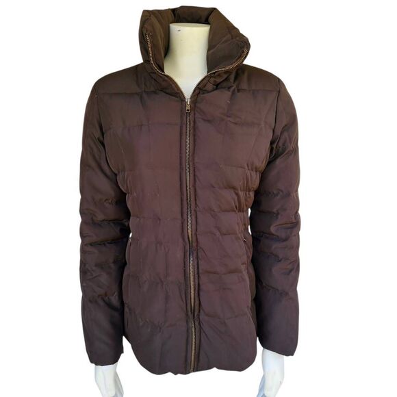 Calvin Klein Women’s Brown Puffer Jacket S Down Filled Quilted Coat Warm - Picture 1 of 9